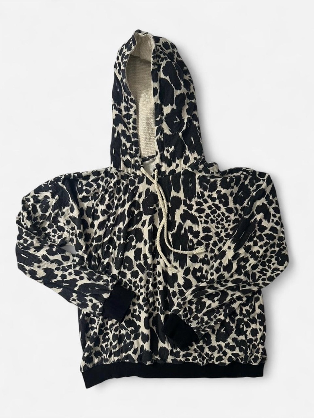 Saltwater LUXE Leopard Animal Print Hoodie Jacket size L